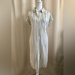 Old Navy Linen Button-Down Midi Dress | Size L Tall
